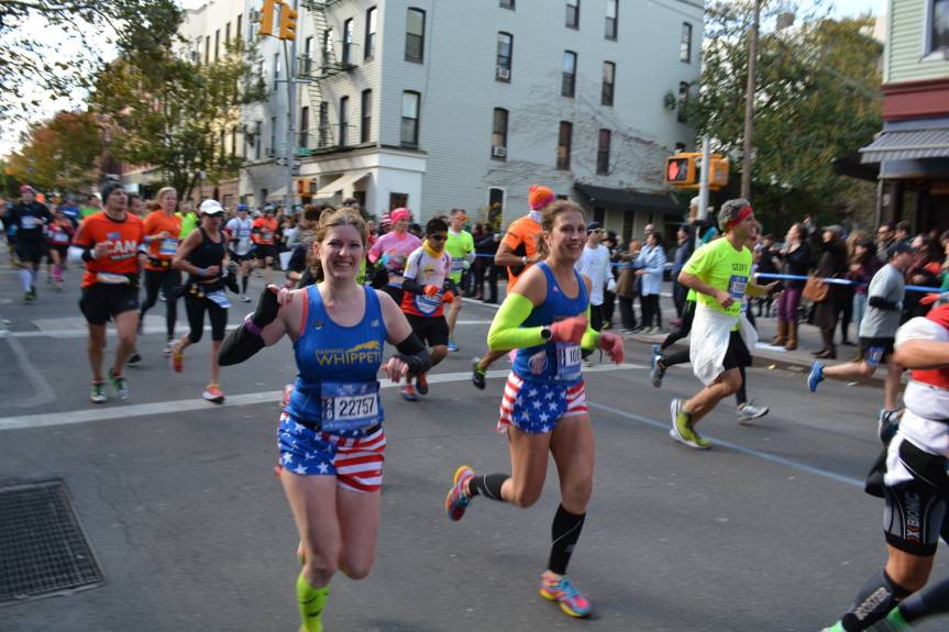 Flashback to New York City Marathon, 2014, and the best race outfit ever.